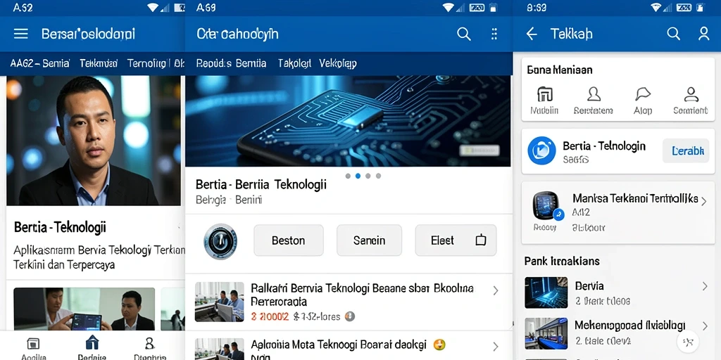 Tampilan antarmuka aplikasi AA62 yang sederhana dan informatif.