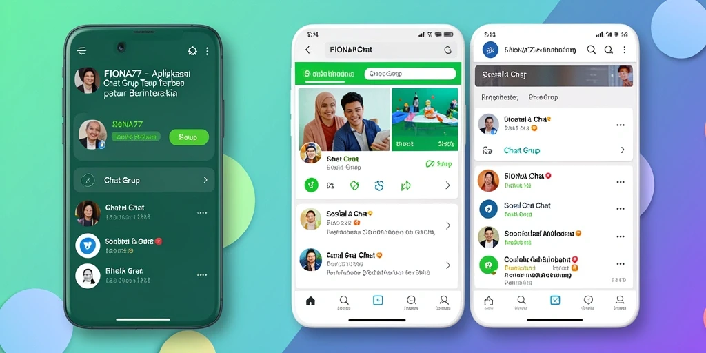 Screenshot utama FIONA77 menampilkan fitur Chat Grup yang interaktif dan menarik.