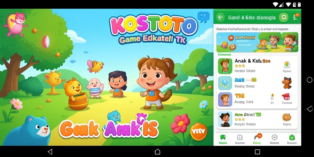 Antarmuka KOSTOTO yang menarik dan penuh warna untuk anak-anak.