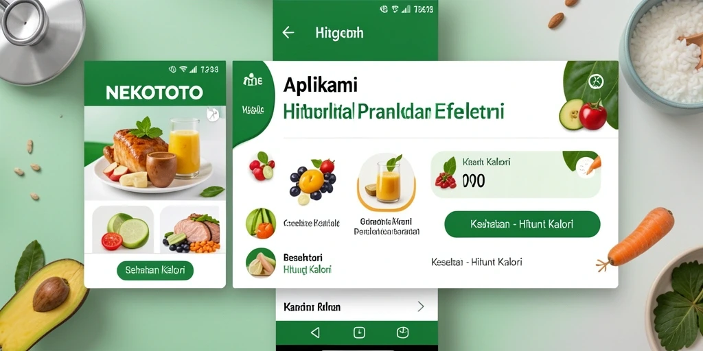 Screenshot antarmuka NEKOTOTO yang menunjukkan fitur Hitung Kalori.