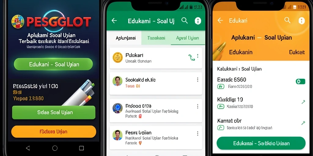 Tampilan antarmuka aplikasi PESGSLOT untuk Soal Ujian.