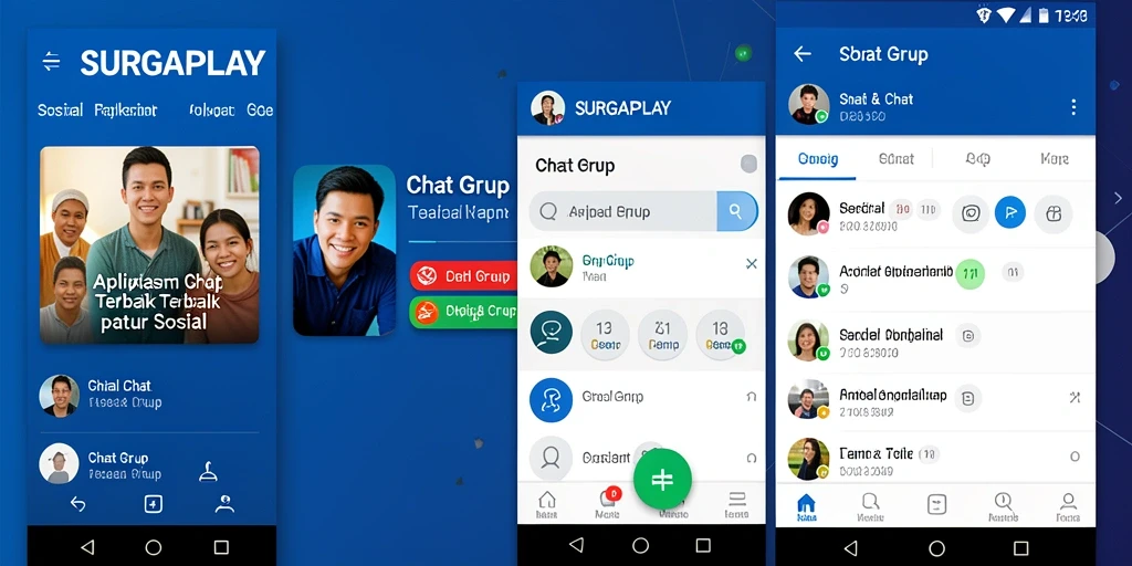 Antarmuka aplikasi SURGAPLAY yang menampilkan fitur Chat Grup.