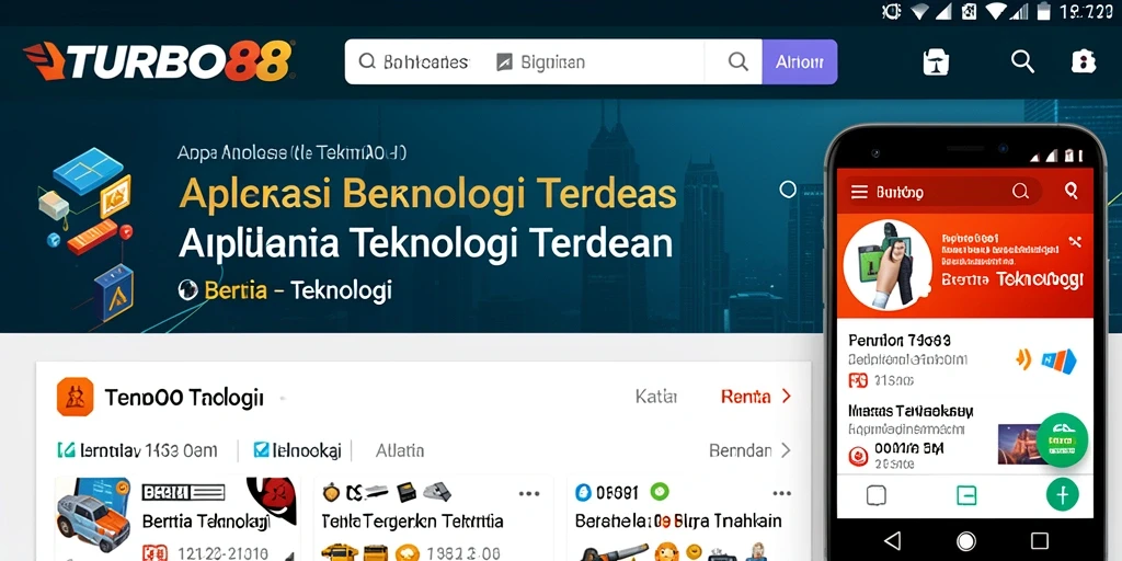 Antarmuka TURBO88 menunjukkan berita teknologi terkini dan fitur yang mudah diakses.